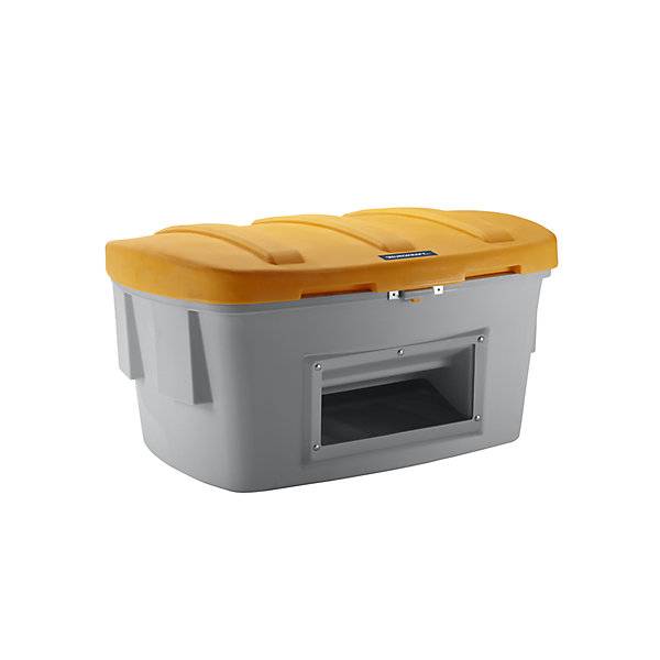 Universal- und Streugutbehälter mit Entnahmeöffnung 1000 l Deckel orange. TAKKT Industrial & Packaging GmbH-0