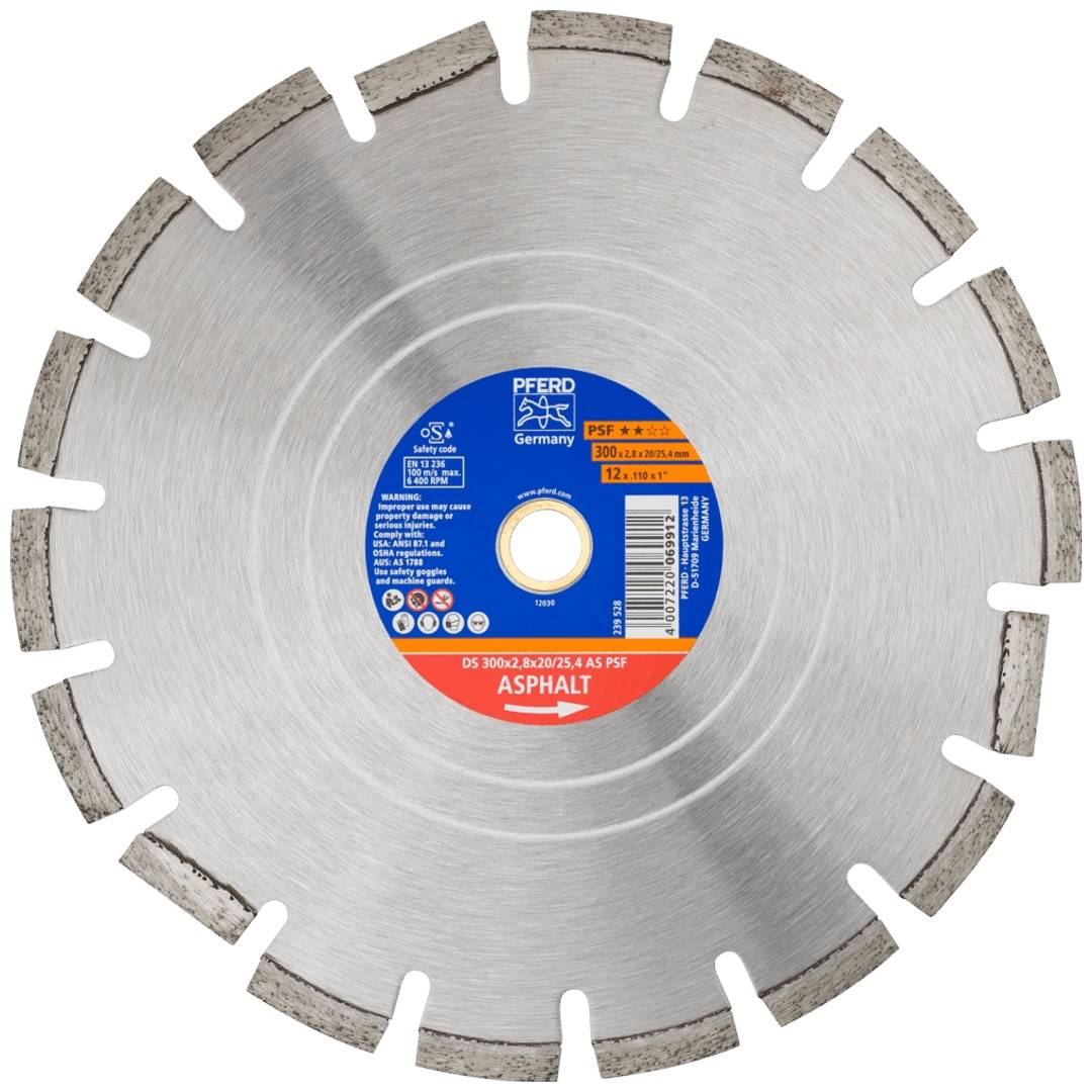PFERD TOOLS Diamant-Trennscheibe DS 300x2,8x20/25,4 mm PSF für schnelles Trennen von Asphalt-0