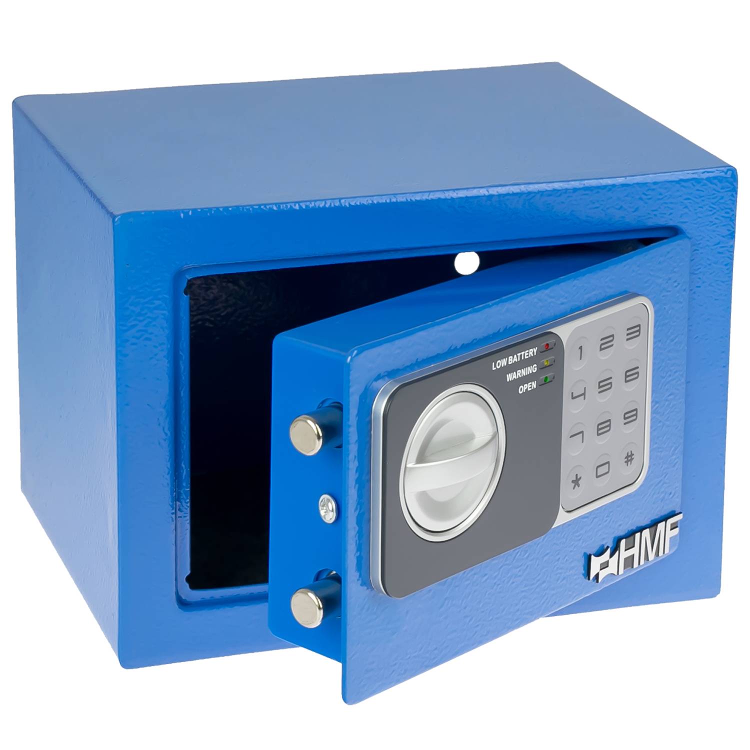 HMF 46126-05 Tresor mit Zahlenschloss, Möbeltresor klein, 23 x 17 x 17 cm, Blau-0
