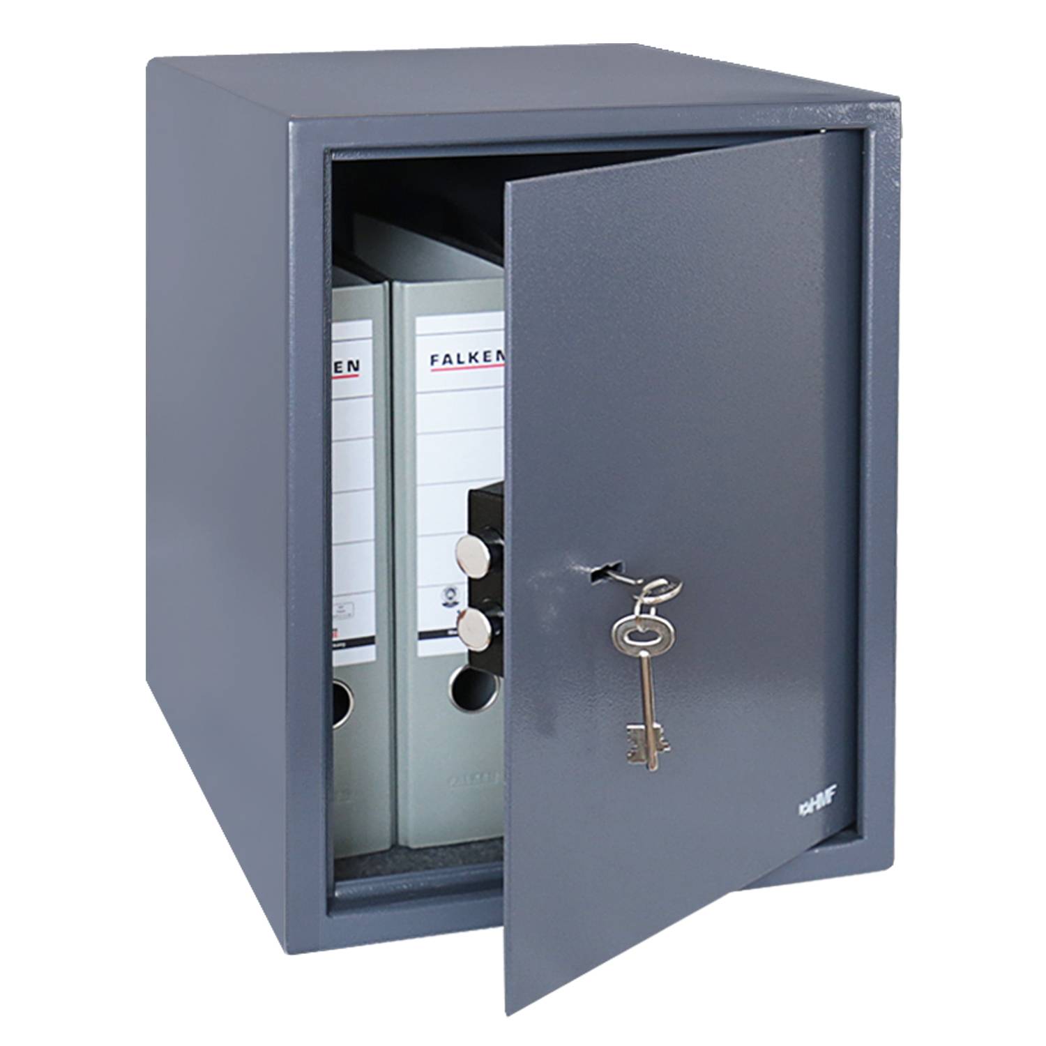 HMF 49208-11 Tresor mit Doppelbartschloss, Möbeltresor, 36 x 48 x 37 cm, Anthrazit-0
