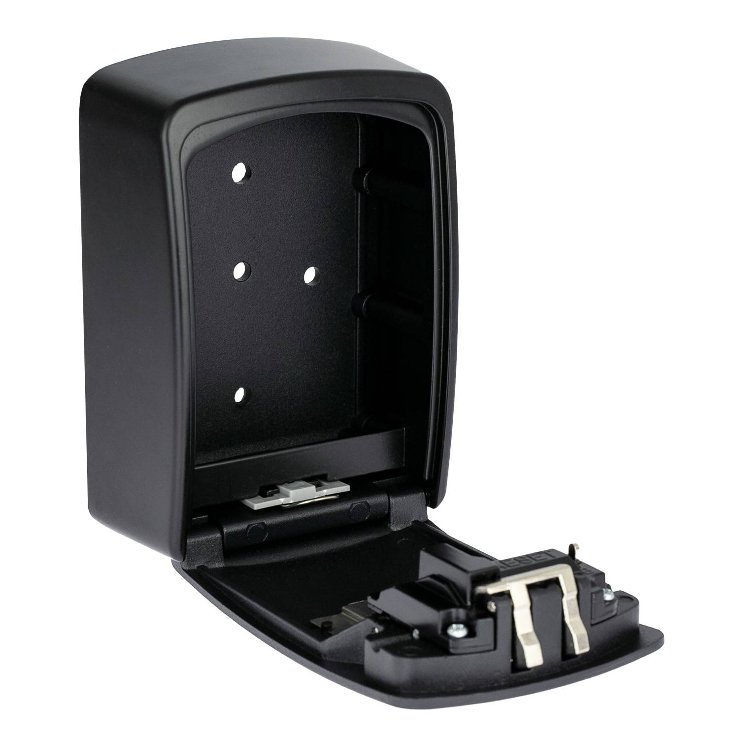 HMF 328-02 Schlüsseltresor mit 4-stelligem Zahlencode, Schlüsselbox für außen, 14,5 x 10,5 x 5,5 cm, Schwarz-2