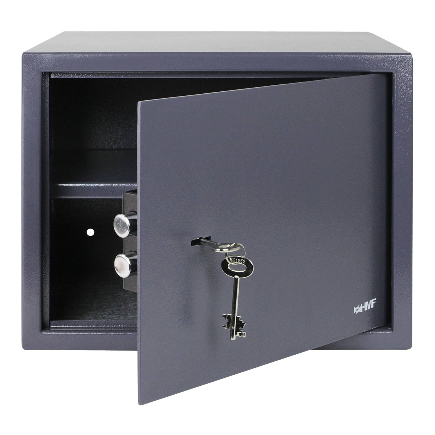 HMF 49203-11 Safe Tresor mit Schlüssel, Möbeltresor | 38 x 30 x 30 cm | Anthrazit-0