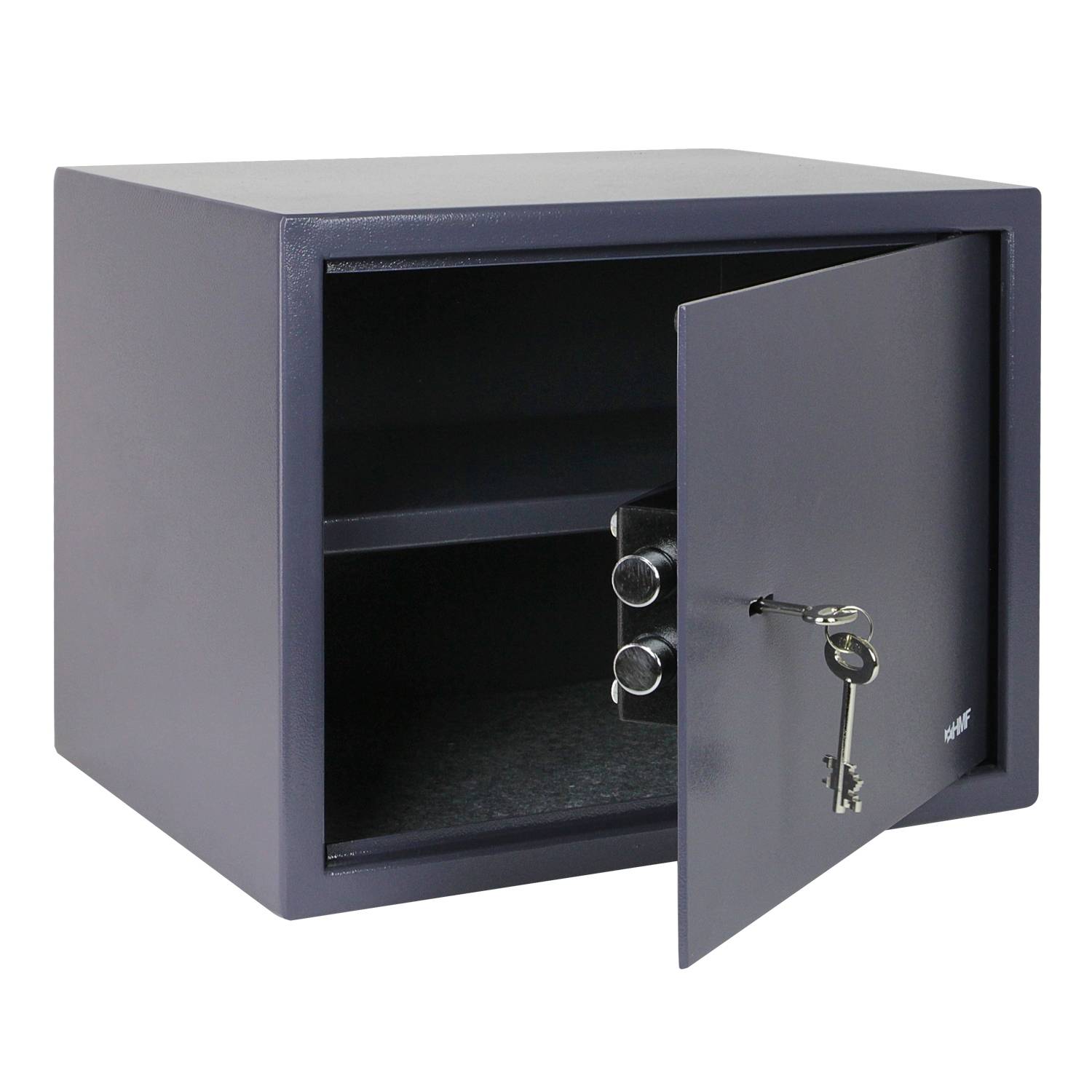 HMF 49203-11 Safe Tresor mit Schlüssel, Möbeltresor | 38 x 30 x 30 cm | Anthrazit-2