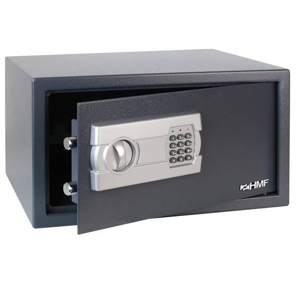 HMF Tresor mit Zahlenschloss für 15 Zoll Laptops und DIN A3 Dokumente 45 x 25 x 36,5cm Anthrazit