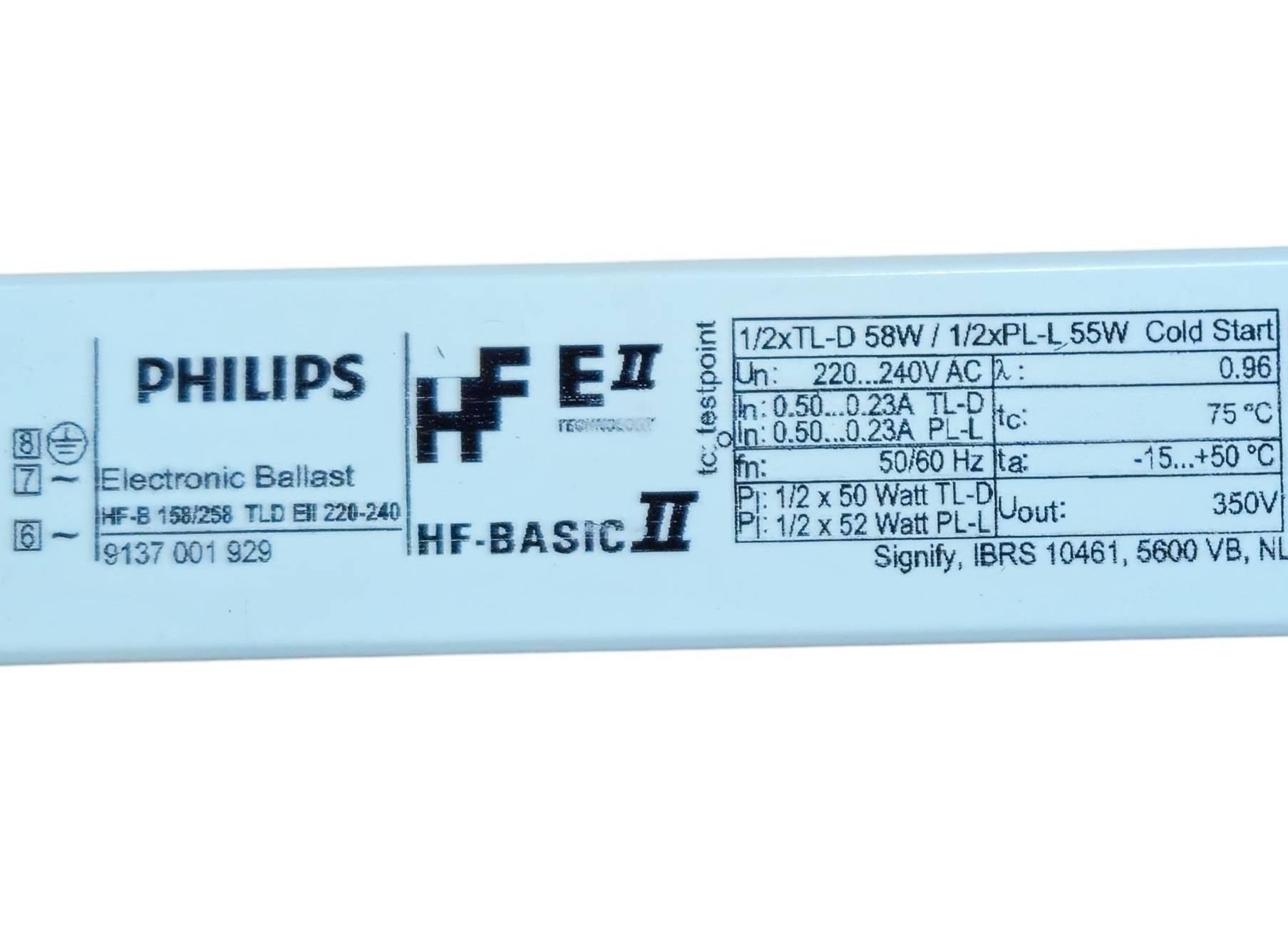 Philips Lampen Vorschaltgerät EVG 220-240V HF-B 258 TLD/EII-1