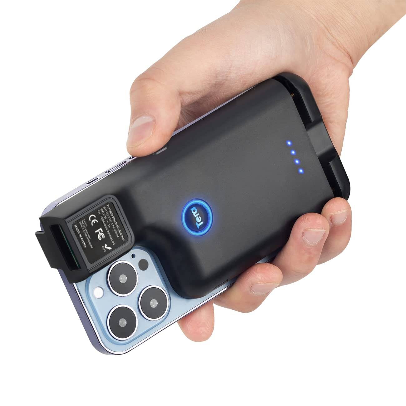 Tera Barcode Scanner 0013 1D 2D QR Tragbarer Rückclip Wireless Drahtlos Bluetooth für Smartphone-0