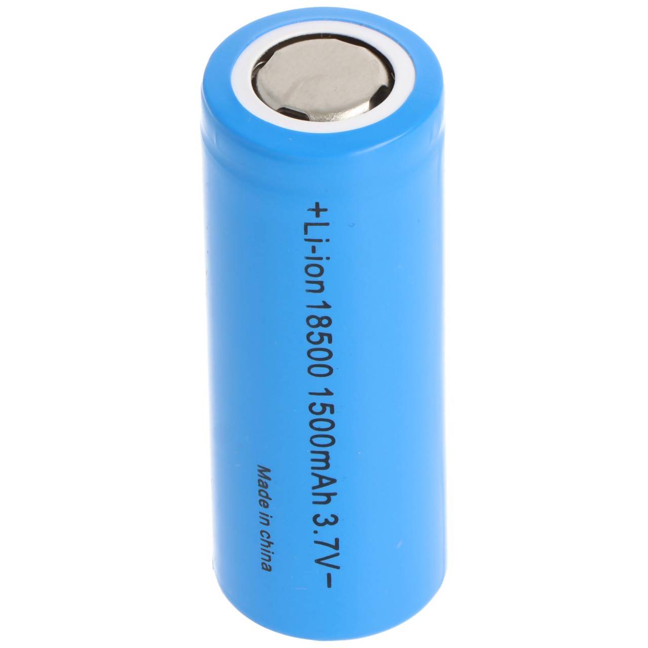 18500 Li-Ion Akku mit 3,6-3,7 Volt, 18500-A1, 1500mAh, flacher Pluspol, 48,9 x 18,3mm-0
