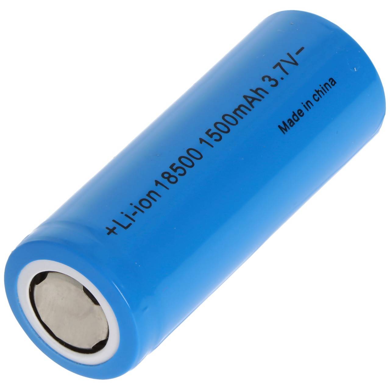18500 Li-Ion Akku mit 3,6-3,7 Volt, 18500-A1, 1500mAh, flacher Pluspol, 48,9 x 18,3mm-1
