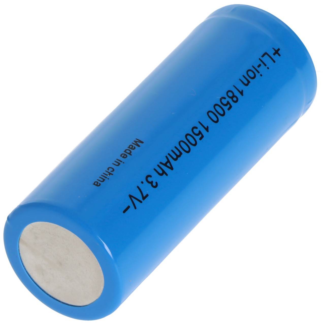 18500 Li-Ion Akku mit 3,6-3,7 Volt, 18500-A1, 1500mAh, flacher Pluspol, 48,9 x 18,3mm-2
