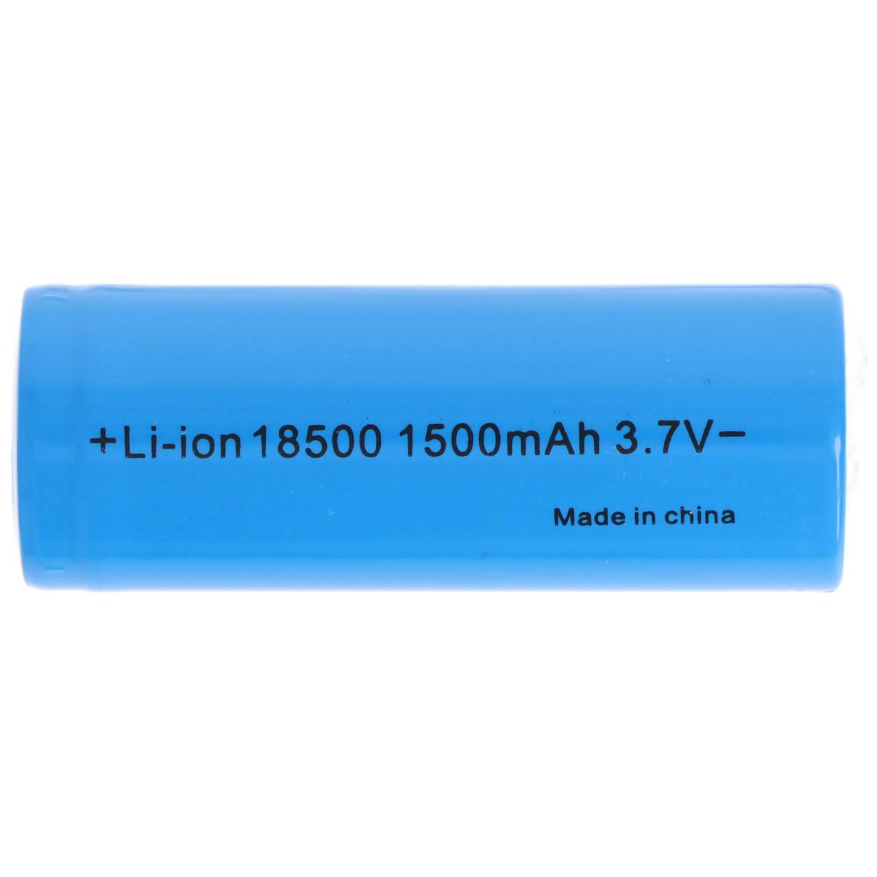 18500 Li-Ion Akku mit 3,6-3,7 Volt, 18500-A1, 1500mAh, flacher Pluspol, 48,9 x 18,3mm-3