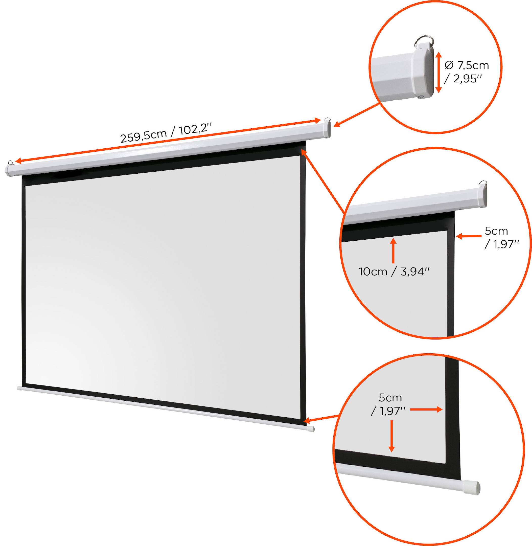 celexon basic Motor-Leinwand 120" | 240x180 cm 4:3 | elektrische Full-HD 4K Beamer-Leinwand fÃ¼r Heimkino oder BÃ¼ro-PrÃ-2