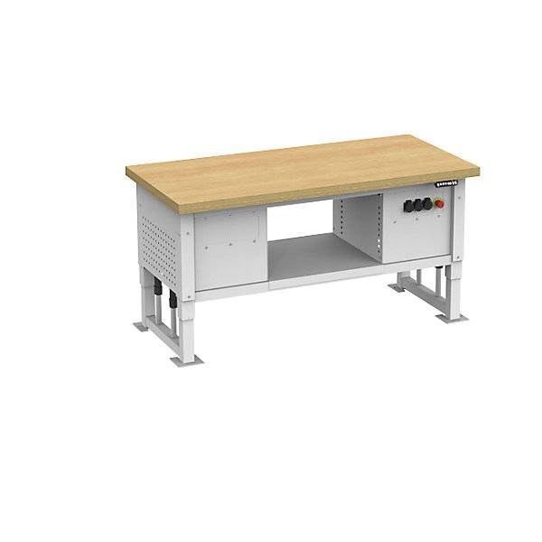 Schwerlasttisch elektrisch höhenverstellbar Plattenbreite 1685 mm Flächentraglast 2000 kg lichtgrau RAL 7035.-0