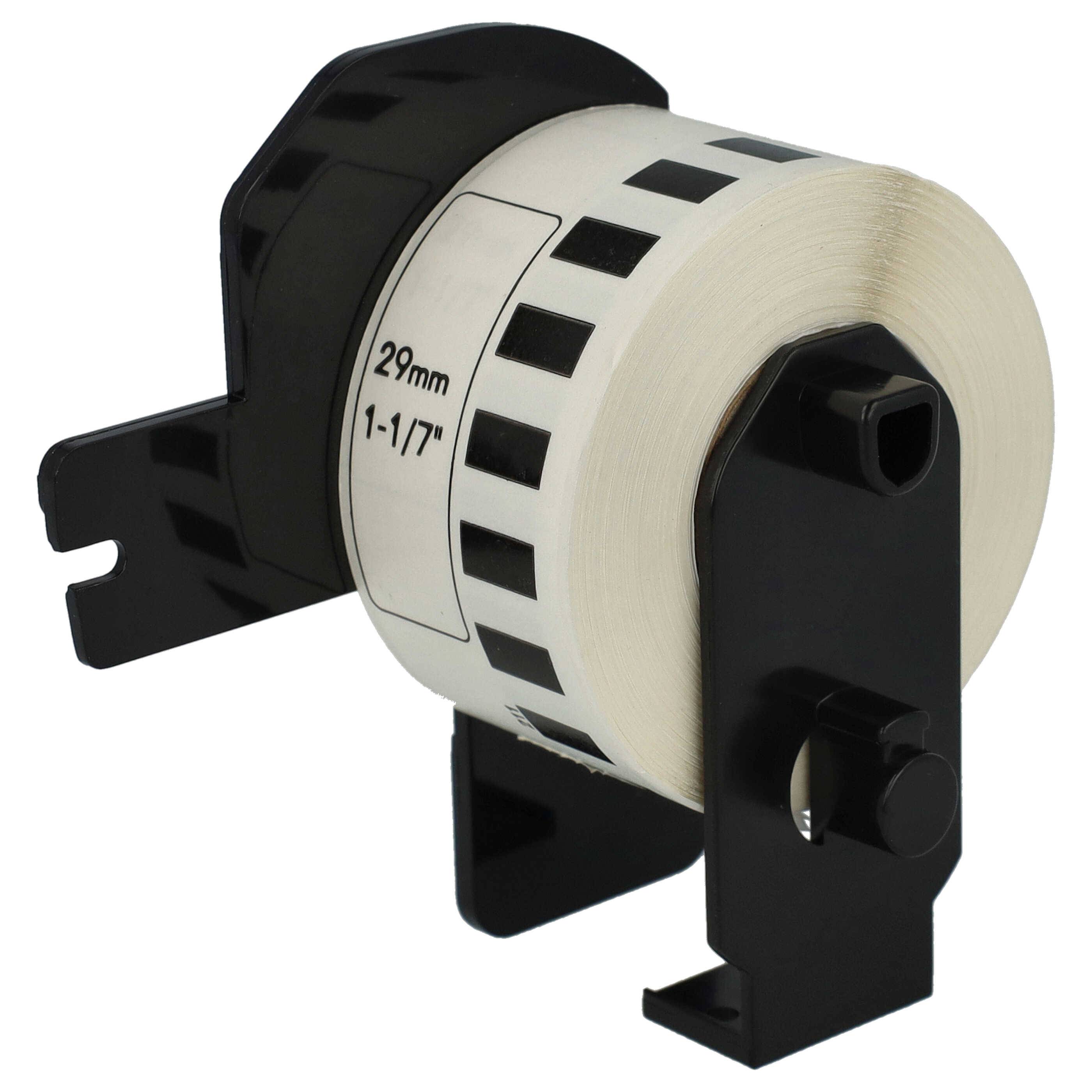 vhbw 2x Etiketten-Rolle mit Halter 29mm x 15,24m (1 Etikette) kompatibel mit Brother PT QL-580N, QL-570, QL650TD-1