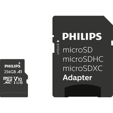 PHILIPS - MicroSDXC Card 256GB Class 10 UHS-I U1 incl. Adapter - Extended Capacity SD (MicroSDHC)