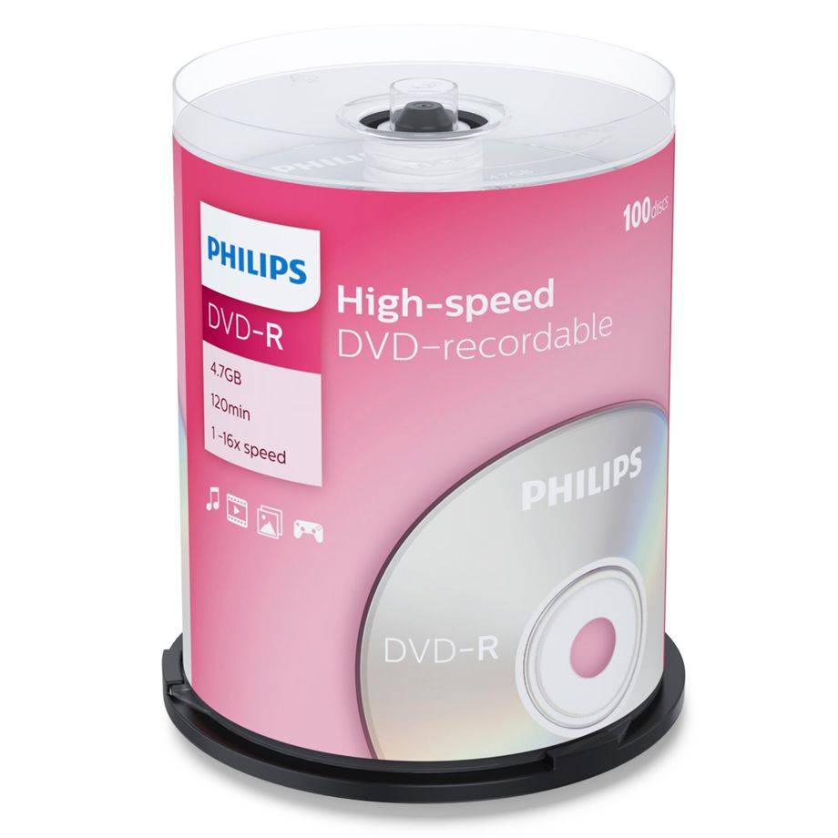 Philips DM4S6B00F - 100 x DVD-R - 4.7 GB (120 Min.)-0