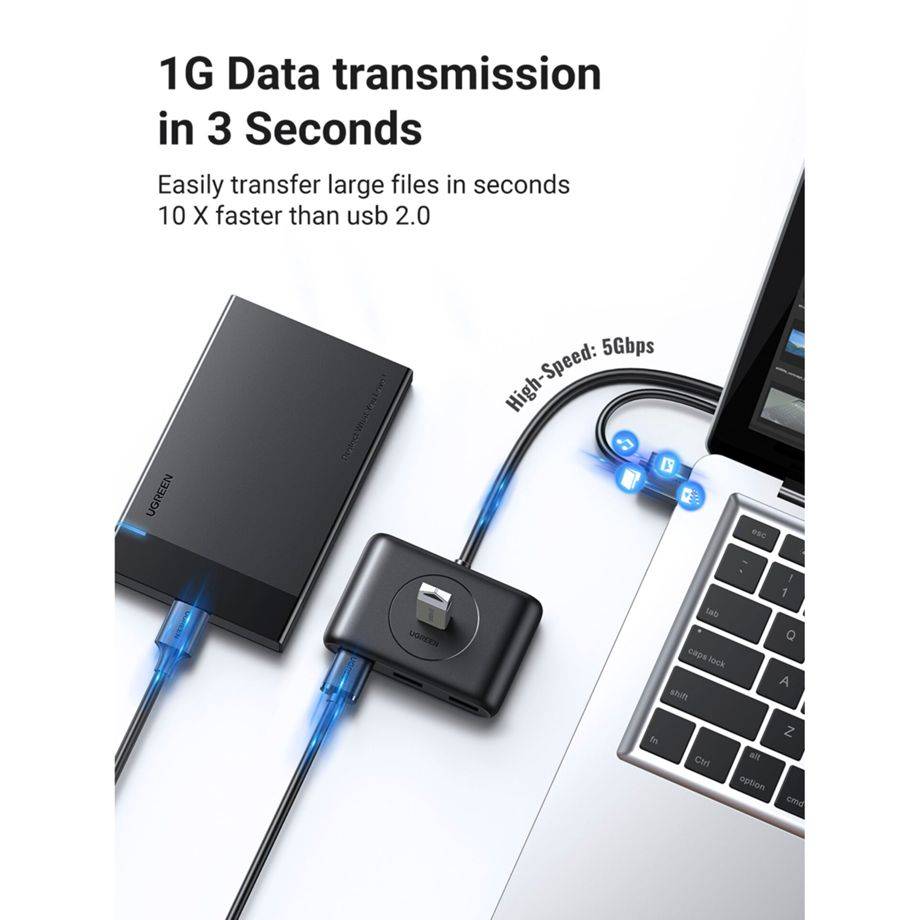 Ugreen 20290, USB 3.2 Gen 1 (3.1 Gen 1) Type-A, USB 3.2 Gen 1 (3.1 Gen 1) Type-A, 5000 Mbit/s, Schwarz, 1 Stück(e)-1