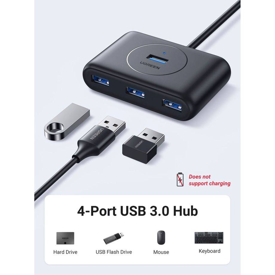 Ugreen 20290, USB 3.2 Gen 1 (3.1 Gen 1) Type-A, USB 3.2 Gen 1 (3.1 Gen 1) Type-A, 5000 Mbit/s, Schwarz, 1 Stück(e)-2