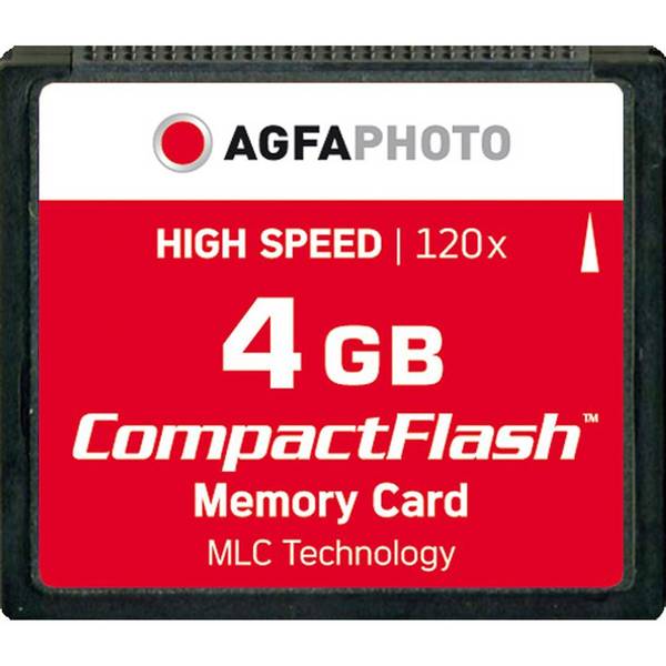 AgfaPhoto Compact Flash, 4GB, 4 GB, Kompaktflash, Schwarz