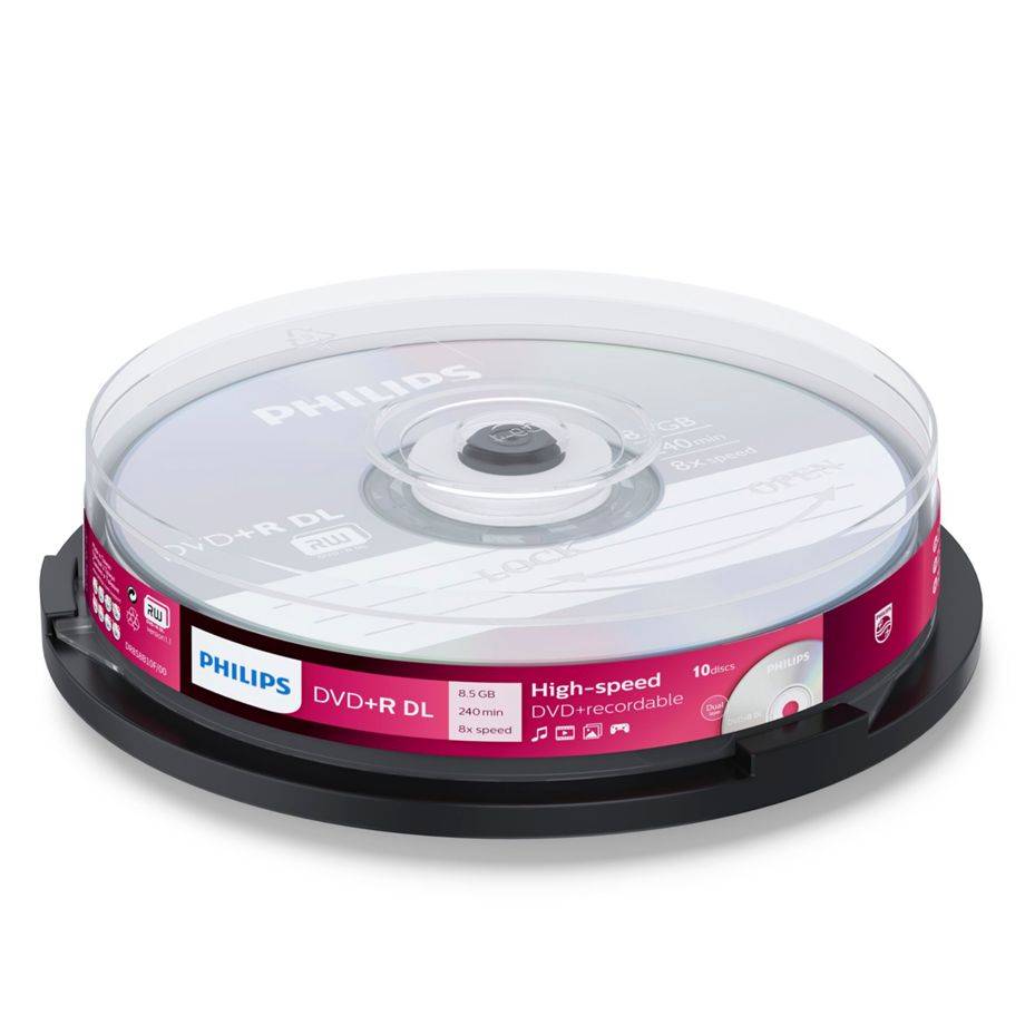 Philips DR8S8B10F - 10 x DVD+R DL - 8.5 GB (240 Min.)-0