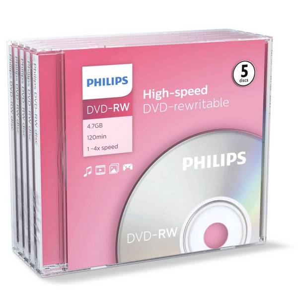 Philips DN4S4J05F - 5 x DVD-RW - 4.7 GB (120 Min.)