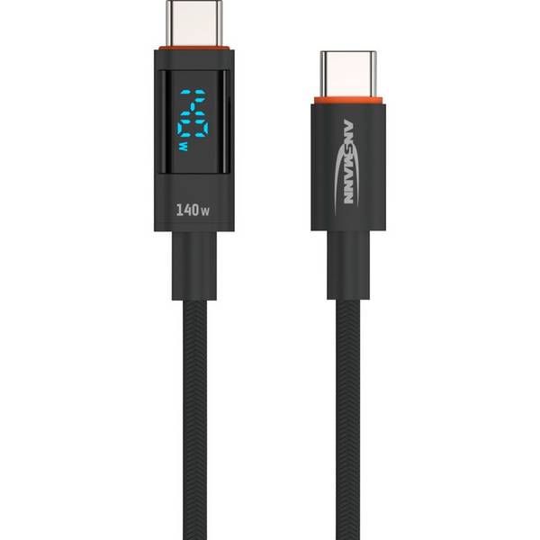 Ansmann Usb-C -> s/s Ladekabel 140W anthrazit - 1700-0176 - Kabel - Digital/Daten