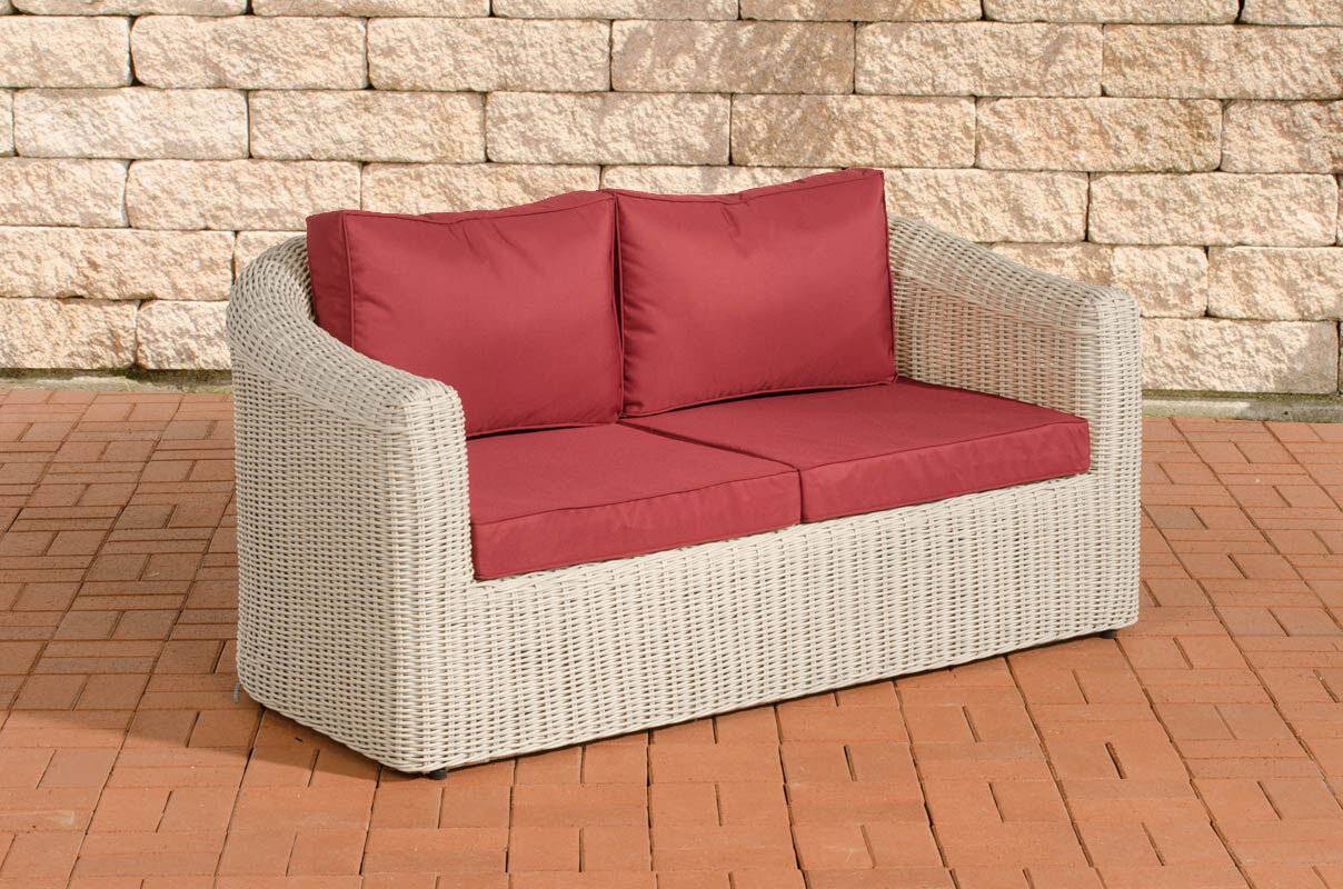 2er-Sofa Bergen Rubinrot 5mm perlweiß-0