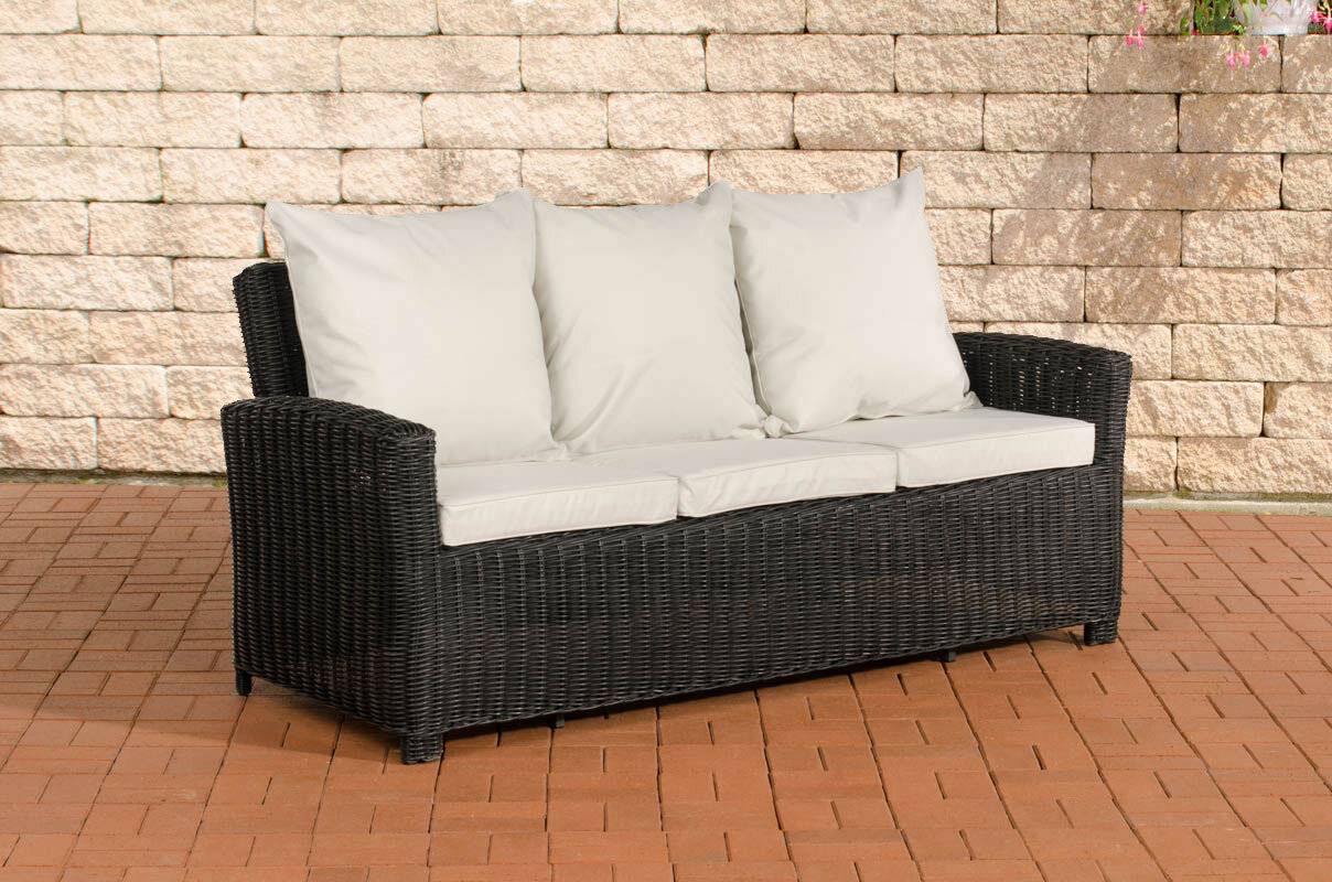 Sofa 3er Fisolo Cremeweiss 5mm schwarz-0