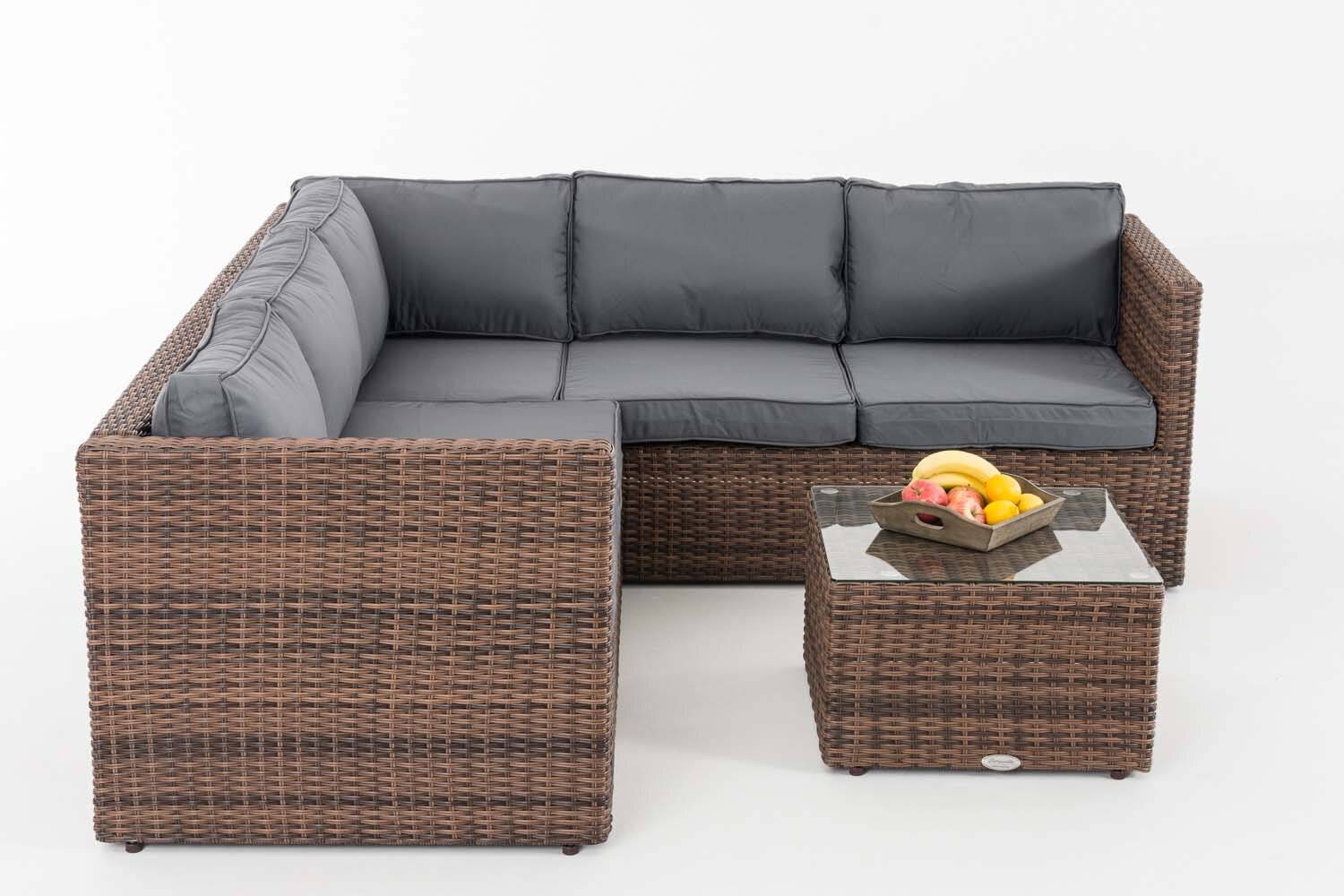 Ecksofa-Garnitur Liberi 5mm Eisengrau braun-meliert-1