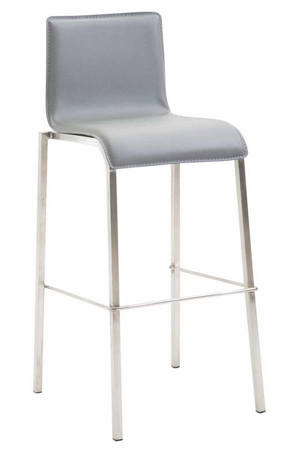 Barhocker Kado Kunstleder Square Flach edelstahl grau