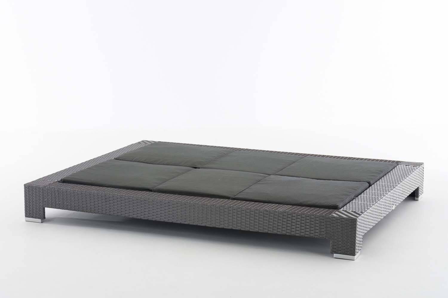 Sonnenliege Sunshine Flachrattan Anthrazit grau-2