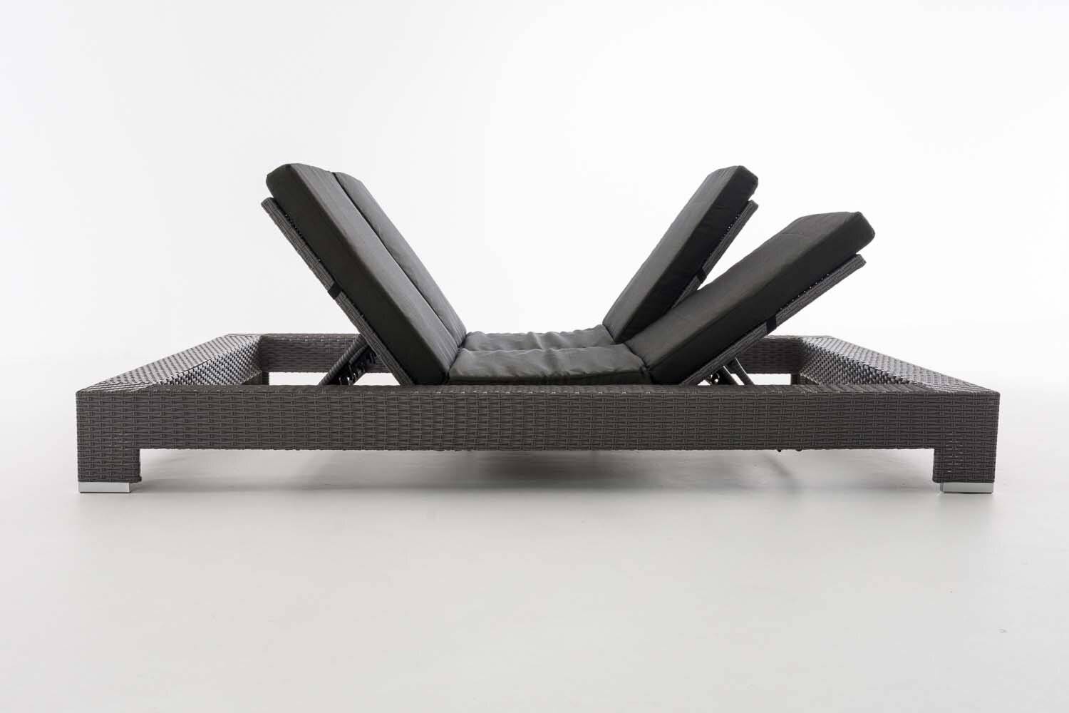 Sonnenliege Sunshine Flachrattan Anthrazit grau-3