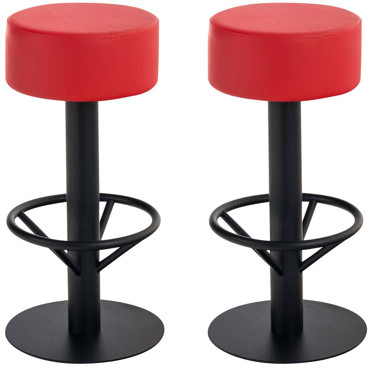 2er Set Barhocker Pisa V2 B76 Kunstleder rot-0