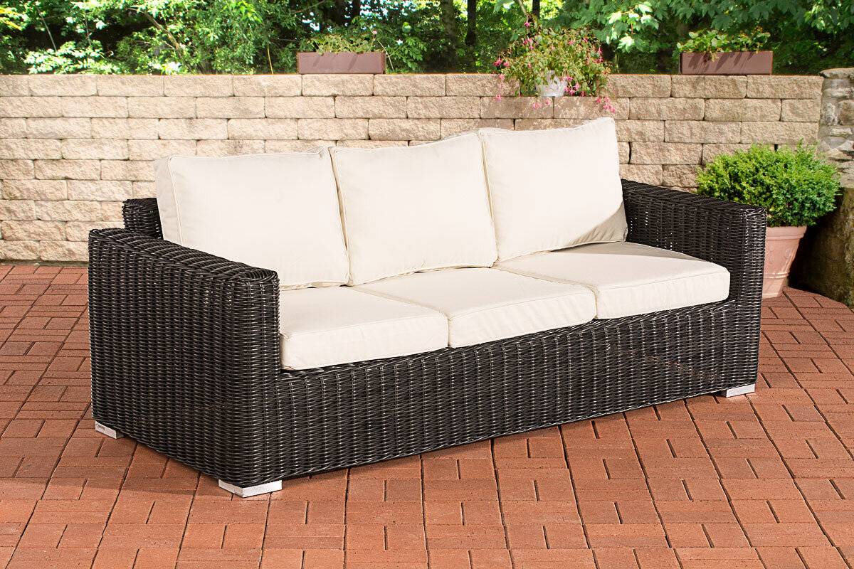 3er-Sofa Bilbao / Madeira Cremeweiss schwarz-0