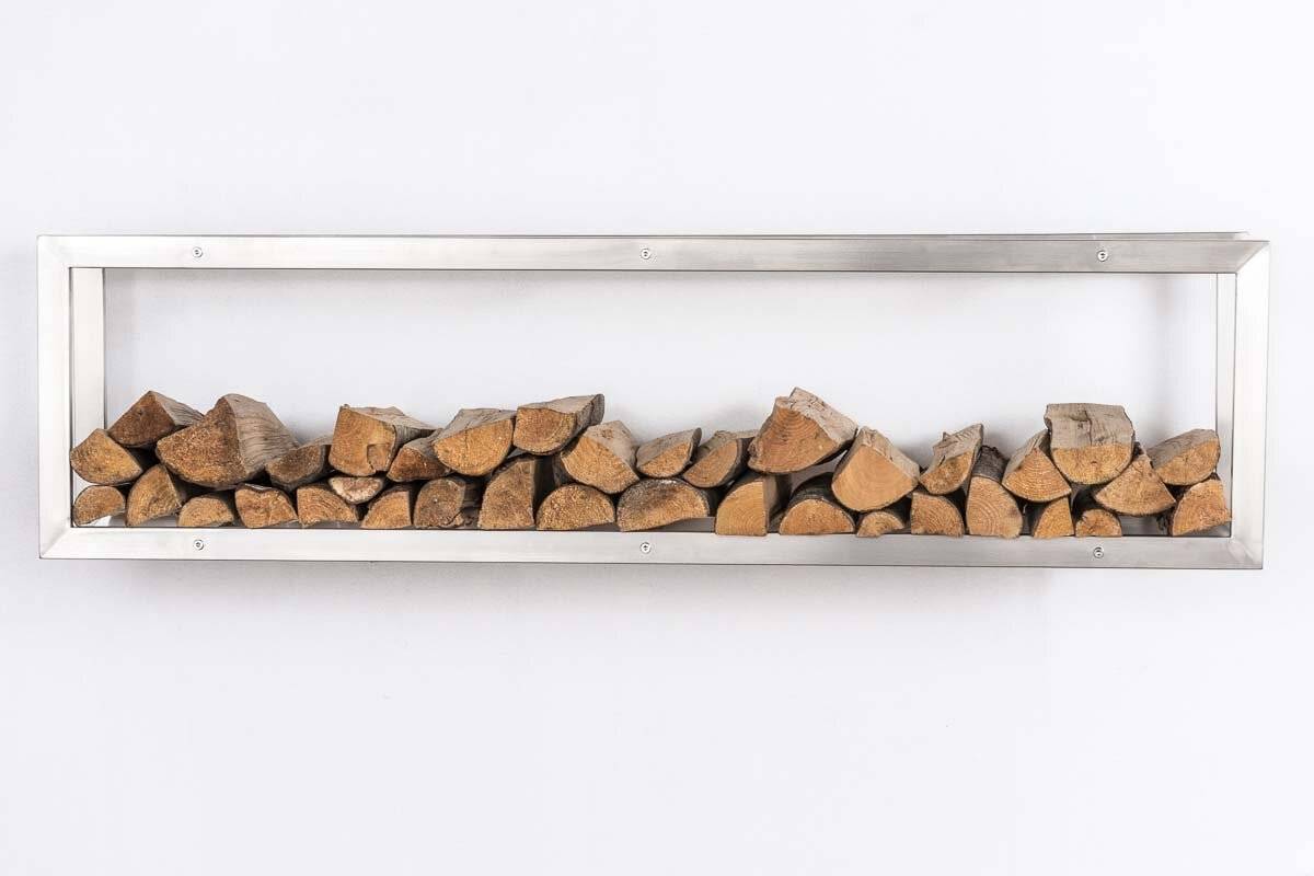 Kaminholzständer Keri Wand 25x40x100 cm edelstahl-2