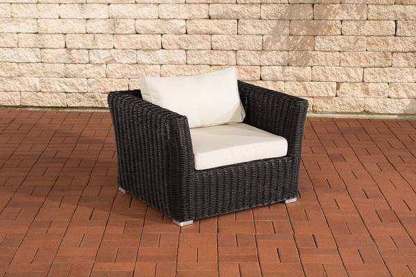 Sessel Mandal Cremeweiss schwarz