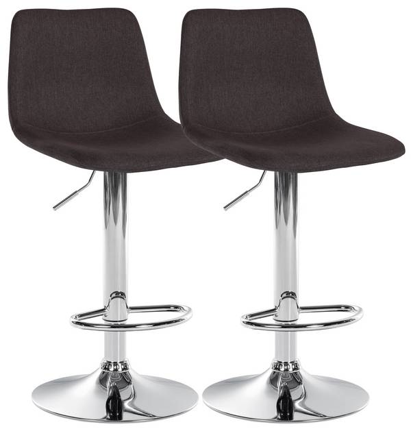 2er Set Barhocker Divo Stoff Chrom taupe