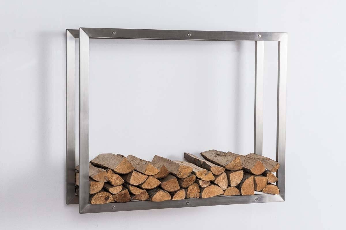 Kaminholzständer Keri Wand 25x80x100 cm edelstahl-2