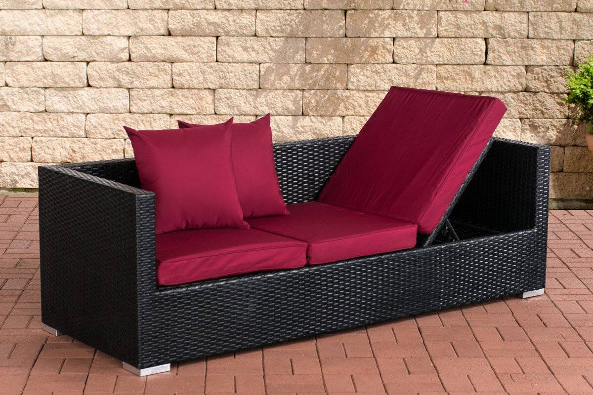 Lounge-Sofa Solano Rubinrot schwarz