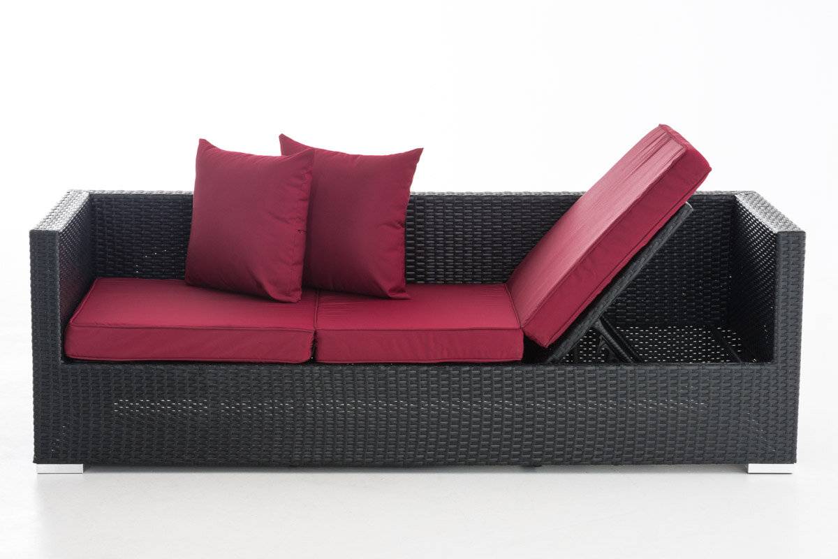 Lounge-Sofa Solano Rubinrot schwarz-1