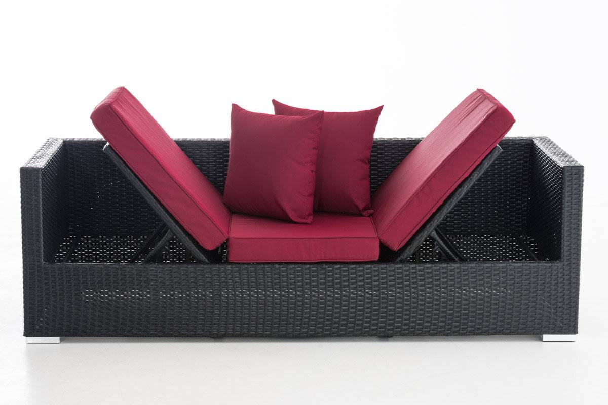 Lounge-Sofa Solano Rubinrot schwarz-2
