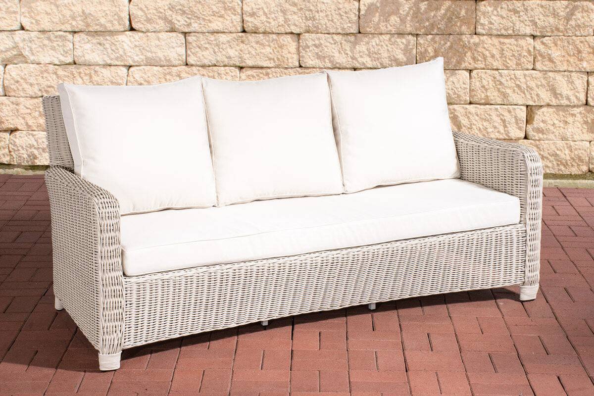 3er Sofa San Fernando Cremeweiß perlweiß