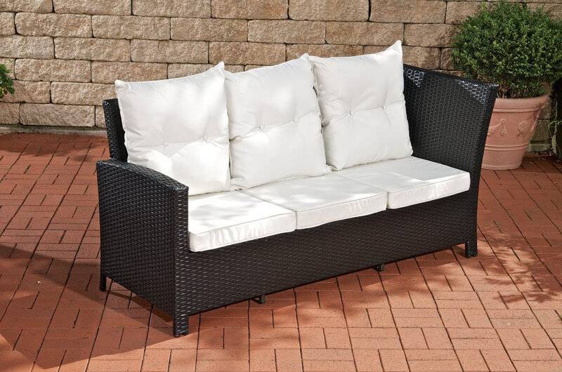 3er Sofa Bermeo Cremeweiss schwarz