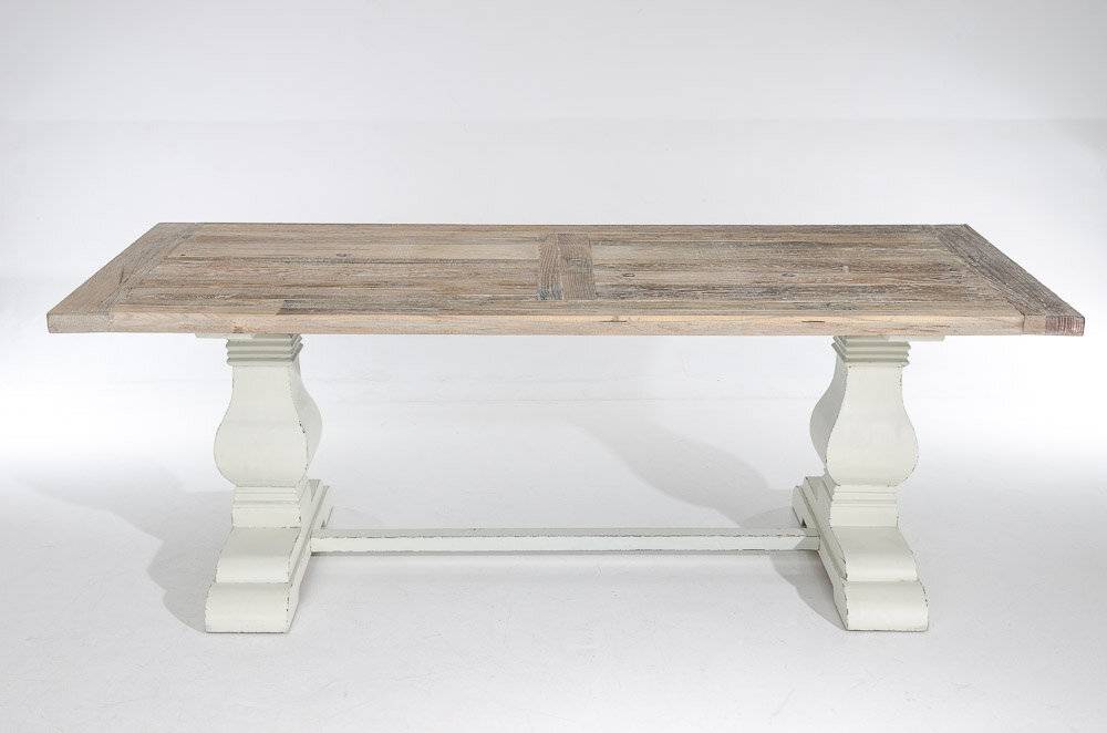 Esstisch Severus 220x100x78 weiß antik weiß-1