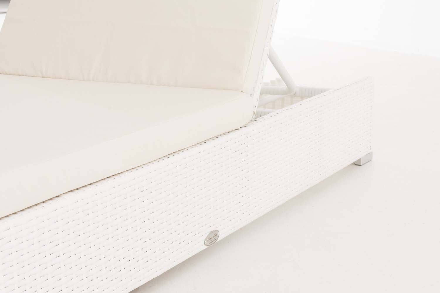 2x Sonnenliege Nadi mit Tisch cremeweiß weiß-3