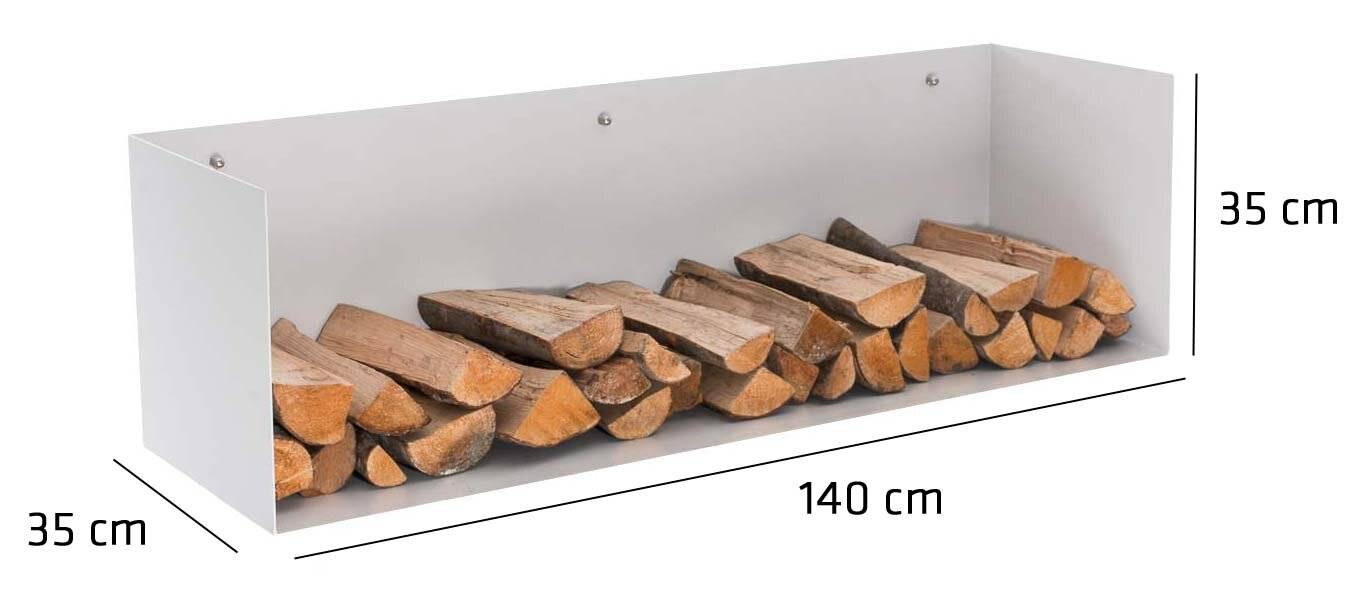 Kaminholzhalter Mendel 140x35x35 weiß-0