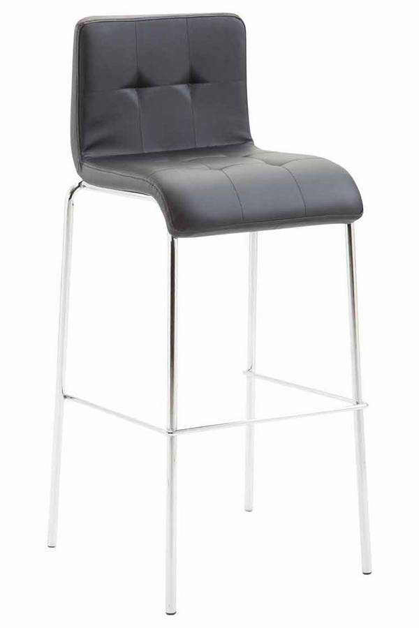 Barhocker Kado Kunstleder Rund chrom schwarz