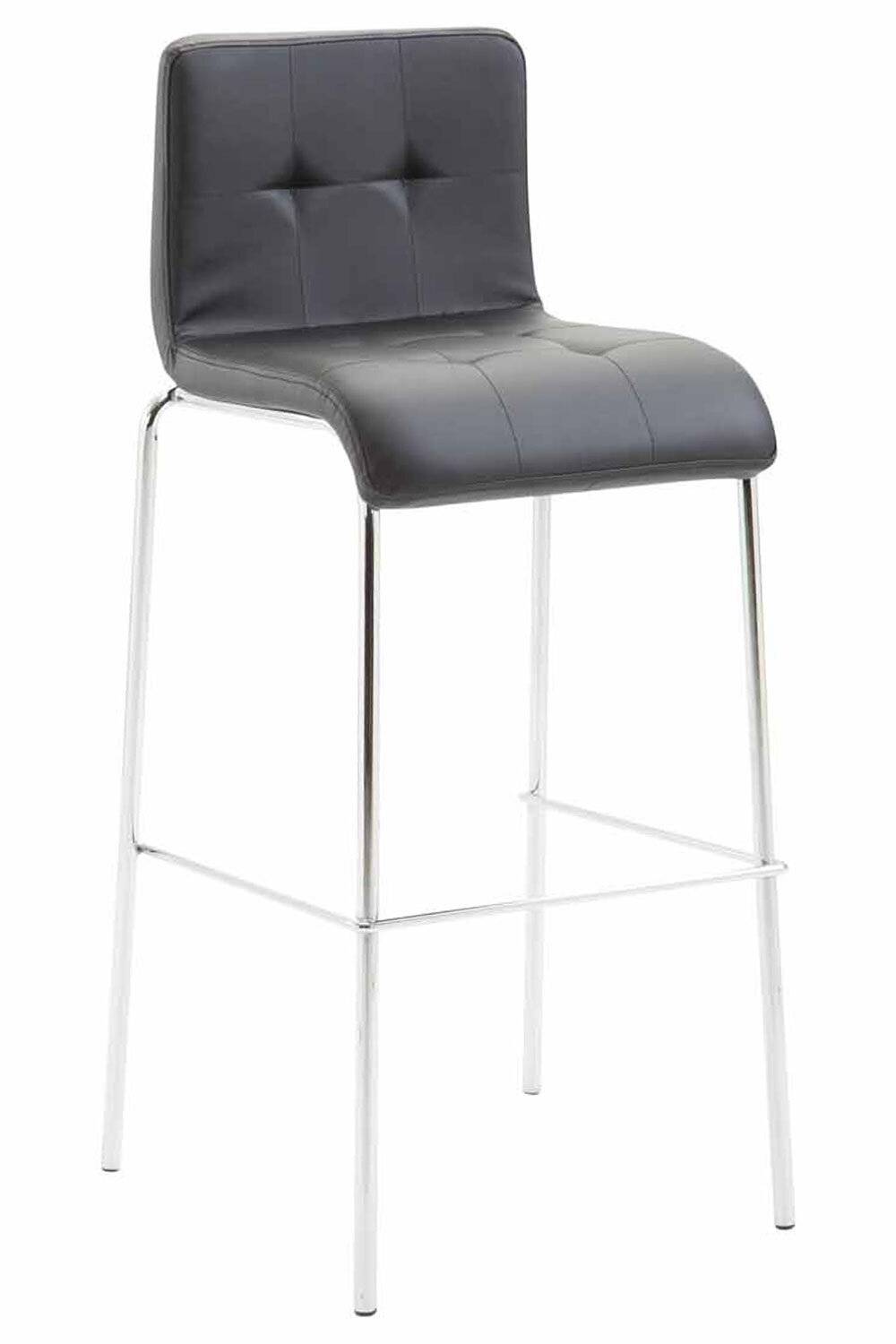 Barhocker Kado Kunstleder Rund chrom schwarz-0