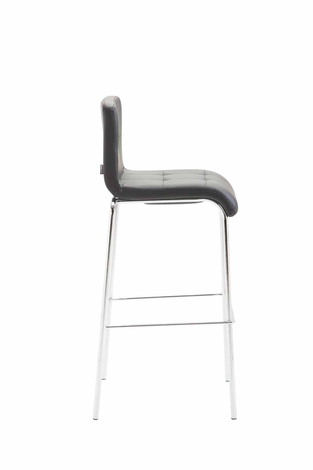 Barhocker Kado Kunstleder Rund chrom schwarz-2