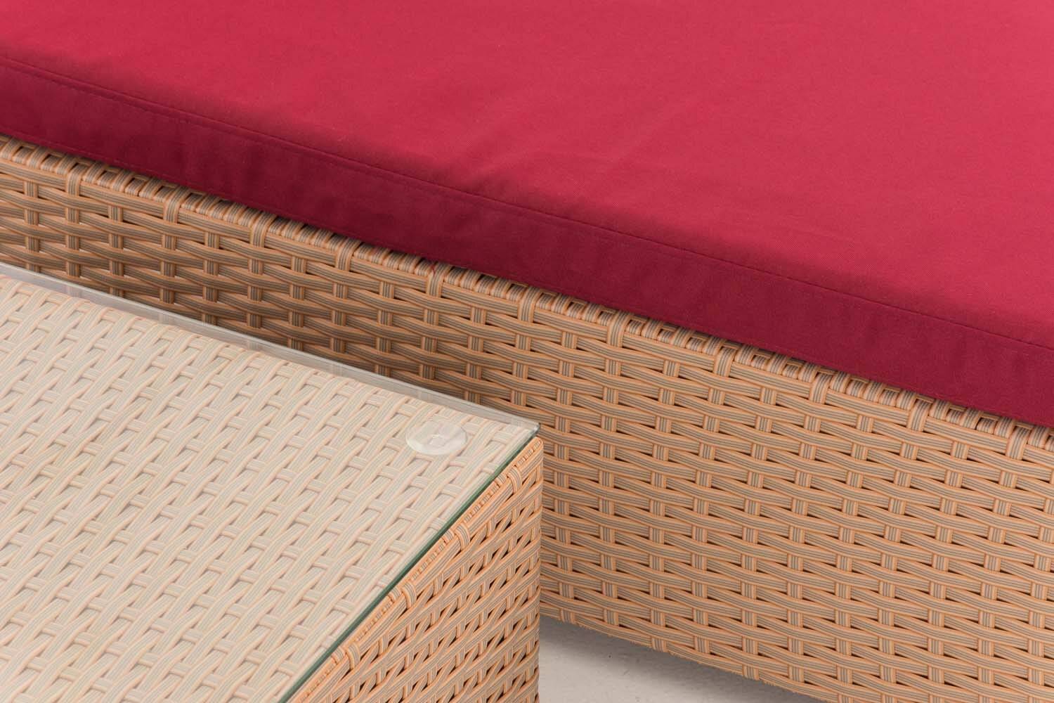 Sonnenliege Nadi mit Tisch rubinrot sand-3