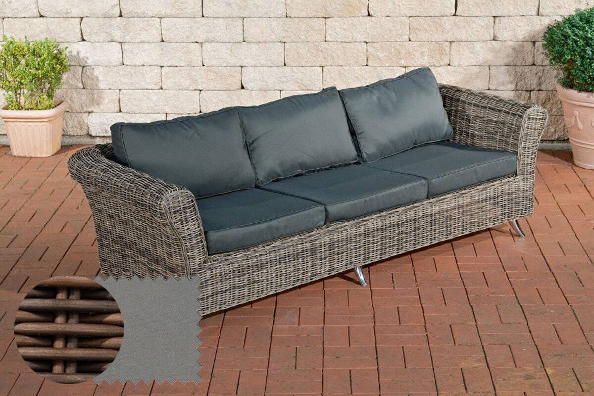 3er Sofa Vivari Eisengrau braun-meliert